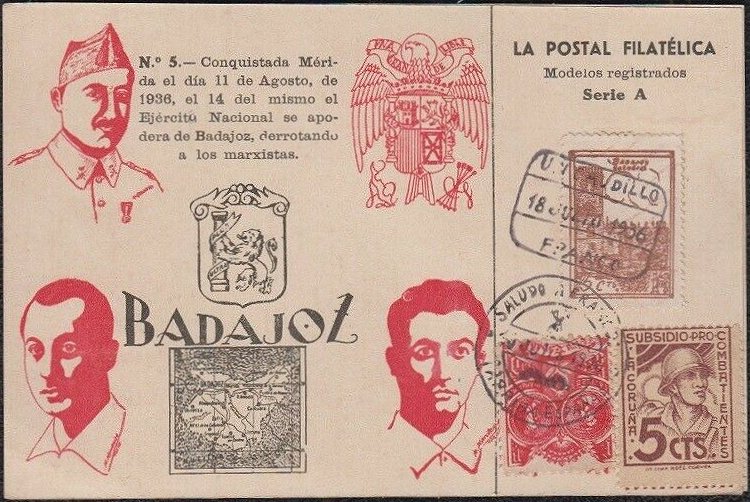 Spain Spanish Espana sellos postales Guerra Civil War El Chorro Malaga Province stamps